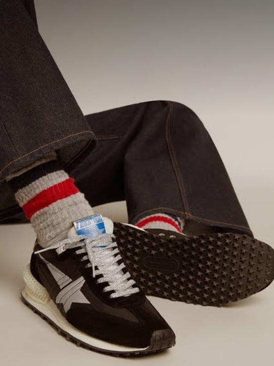 Golden Goose Other - Golden Goose Black and White Leather Sneaker with Silver Tongue Size 10